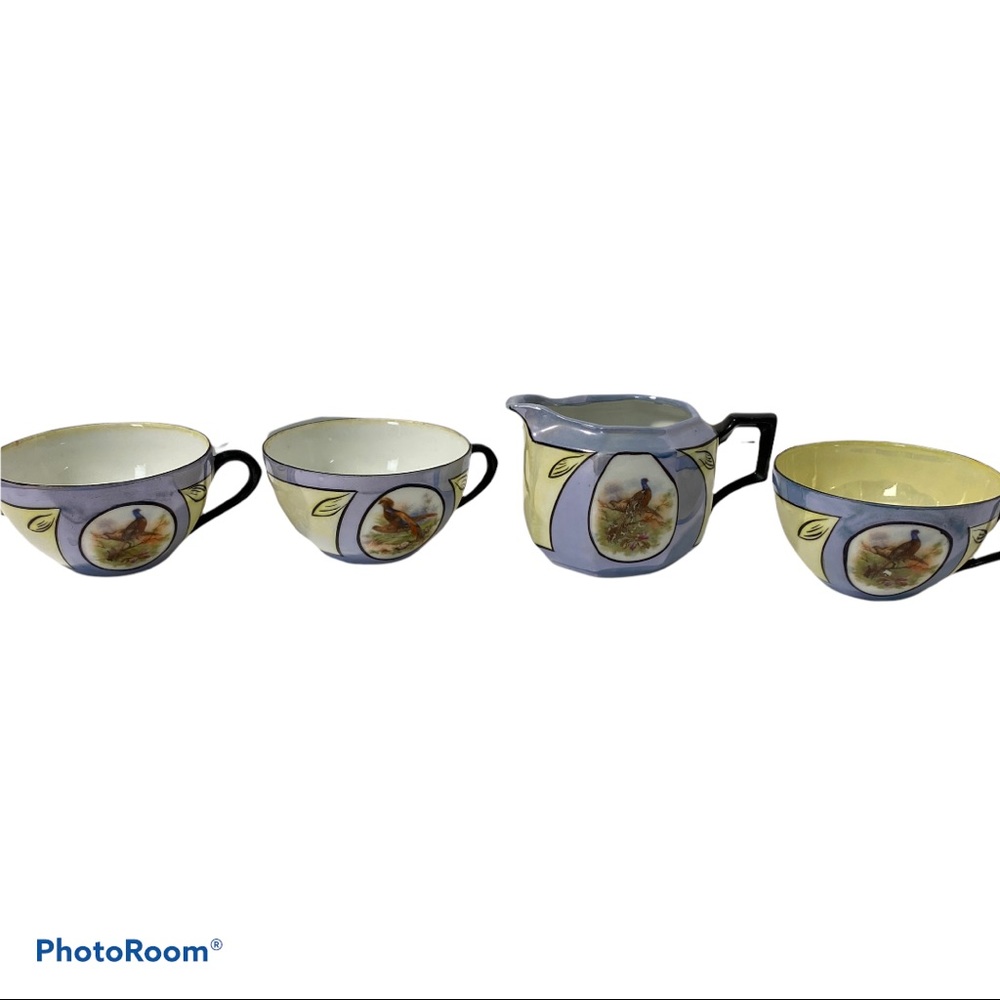 1920’s Rudolph Wachter Pheasant Porcelain Tea Cups